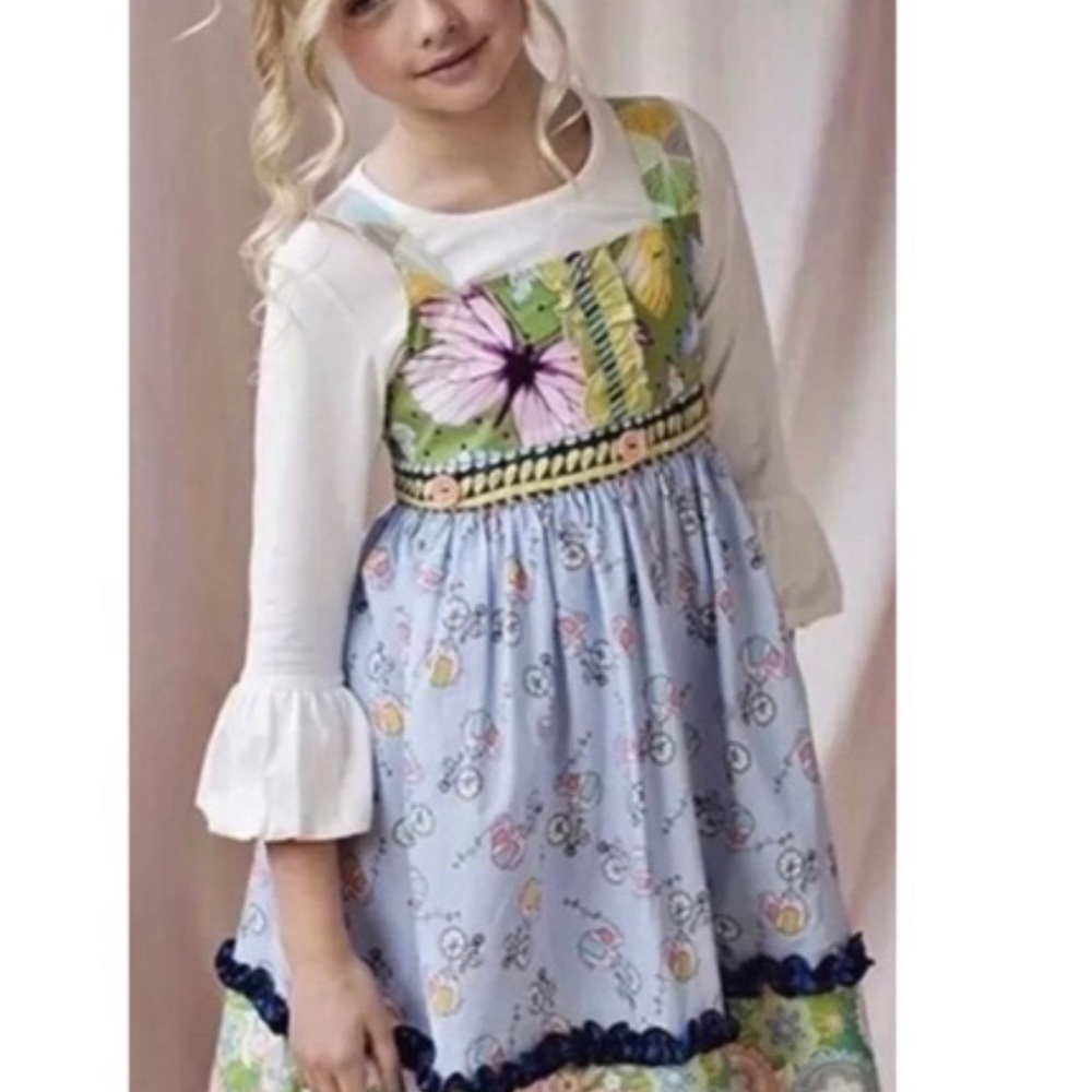 Matilda Jane Wonderful Parade elephant print apron dress Size 4